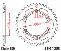 JT SPROCKETS - JTSPR RR SPROC 520 STEEL ST 1308, 42