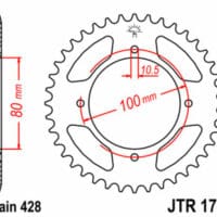 JT SPROCKETS - JTSPR RR SPROC 428 STEEL ST 1794, 45
