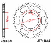 JT SPROCKETS - JTSPR RR SPROC 428 STEEL ST 1844, 48
