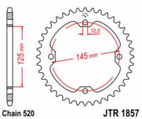 JT SPROCKETS - JTSPR RR SPROC 520 STEEL ST 1857, 42