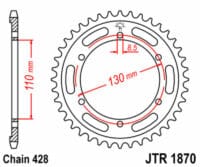 JT SPROCKETS - JTSPR RR SPROC 428 STEEL ST 1870, 44