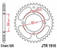 JT SPROCKETS - JTSPR RR SPROC 520 STEEL ST 1910, 32