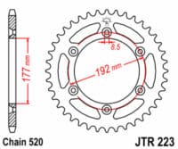JT SPROCKETS - JTSPR RR SPROC 520 STEEL ST 223, 53