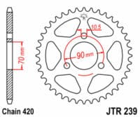 JT SPROCKETS - JTSPR RR SPROC 420 STEEL ST 239, 45
