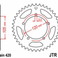 JT SPROCKETS - JTSPR RR SPROC 420 STEEL ST 24, 50