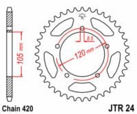 JT SPROCKETS - JTSPR RR SPROC 420 STEEL ST 24, 51