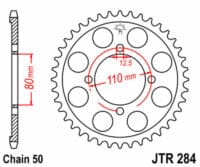 JT SPROCKETS - JTSPR RR SPROC 530 STEEL ST 284, 48