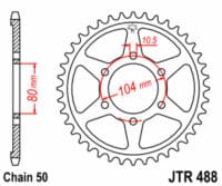 JT SPROCKETS - JTSPR RR SPROC 530 STEEL ST 488, 44