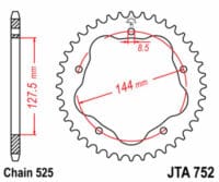 JT SPROCKETS - JTSPR RR SPROC 525 ALU UL 752, 42