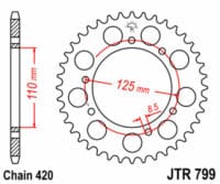 JT SPROCKETS - JTSPR RR SPROC 420 STEEL ST 799, 50