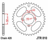 JT SPROCKETS - JTSPR RR SPROC 428 STEEL ST 810, 47