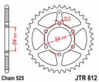 JT SPROCKETS - JTSPR RR SPROC 525 STEEL ST 812, 41