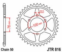 JT SPROCKETS - JTSPR RR SPROC 530 STEEL ST 816, 43