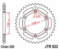 JT SPROCKETS - JTSPR RR SPROC 520 STEEL ST 822, 47