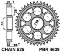 PBR RR SPROC 525 ALU UL HA 4639, 39