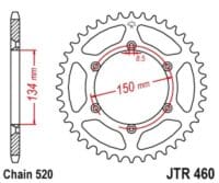 JT SPROCKETS - JTSPR RR SPROC 520 STEEL SC 460, 50