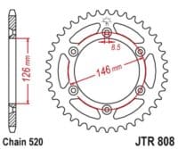 JT SPROCKETS - JTSPR RR SPROC 520 STEEL SC 808, 48