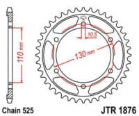 JT SPROCKETS - JTSPR RR SPROC 525 STEEL ST 1876, 43