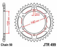 JT SPROCKETS - JTSPR RR SPROC 530 STEEL ST 499, 45