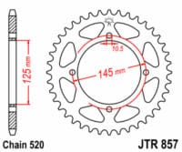 JT SPROCKETS - JTSPR RR SPROC 520 STEEL ST 857, 46