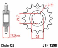 JT SPROCKETS - JTSPR FR SPROC 520 STEEL ST 1298, 17