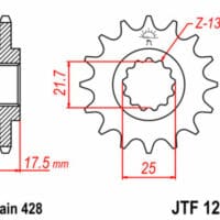 JT SPROCKETS - JTSPR FR SPROC 520 STEEL ST 1298, 17