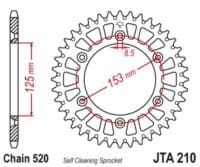 JT SPROCKETS - JTSPR RR SPROC 520 ALU 210, 42, BLK