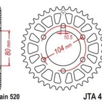 JT SPROCKETS - JTSPR RR SPROC 520 ALU 478, 43, BLK