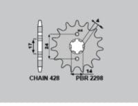PBR FR SPROC 428 STEEL ST 2298, 12