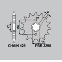 PBR FR SPROC 428 STEEL ST 2298, 12