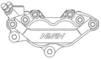 NISSIN Axiale remklauw links - 4 Zuigers