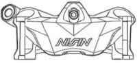 NISSIN Radiale remklauw links - 4 Zuigers
