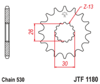 JT SPROCKETS - JTSPR FR SPROC 530 STEEL NFR 1180, 17, S