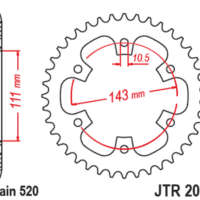 JT SPROCKETS - JTSPR RR SPROC 520 STEEL ST 2023, 42, BL