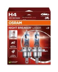 OSRAM BULB H4 +150 NIGHT BKR PCK 2