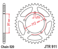 JT SPROCKETS - JTSPR RR SPROC 520 STEEL ST 911, 46, BLK