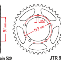 JT SPROCKETS - JTSPR RR SPROC 520 STEEL ST 911, 46, BLK