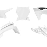 RACETECH - RTECH PLASTIC KIT 6 PCS, WHT/BLK