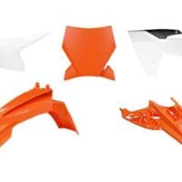 RACETECH - RTECH PLASTIC KIT 6 PCS, ORG/WHT