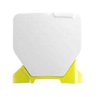 RACETECH - RTECH FRONT NUMBERPLATE, WHT/YEL