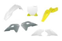 RACETECH - PLASTIC KIT 6 PCS, WHT/YEL