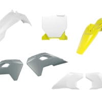 RACETECH - PLASTIC KIT 6 PCS, WHT/YEL