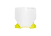 RACETECH - RTECH FRONT NUMBERPLATE, WHT/YEL