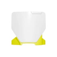 RACETECH - RTECH FRONT NUMBERPLATE, WHT/YEL