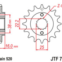 JT SPROCKETS - JTSPR RR SPROC 520 STEEL NFR 736, 15, ST