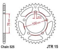 JT SPROCKETS - JTSPR RR SPROC 525 STEEL ST 15, 46