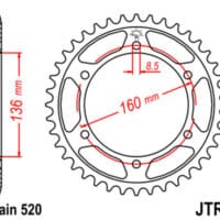 JT SPROCKETS - JTSPR RR SPROC 520 STEEL ST 5, 40