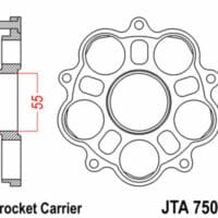 JT SPROCKETS Achtertandwiel drager - 5 Silentbloc Ducati