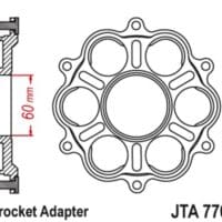1022165-1-800Wx800H JT SPROCKETS Achtertandwiel drager - 6 Silentbloc Ducati Panigale/Monster