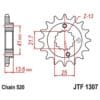 JT SPROCKETS Staal geluidsarm voortandwiel 1307 - 520